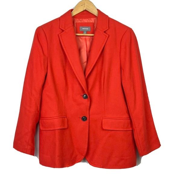 Sussan Jackets & Blazers - New Sussan Womens Jacket Orange Wool Blend Button Office Business Work Size M 12